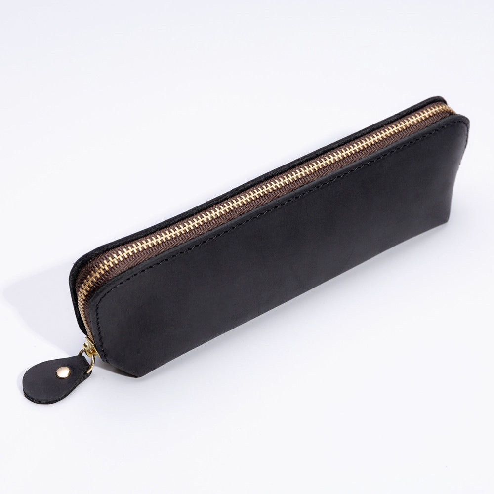 Wholesale Retro Fashion Genuine Leather Creative Pencil Case